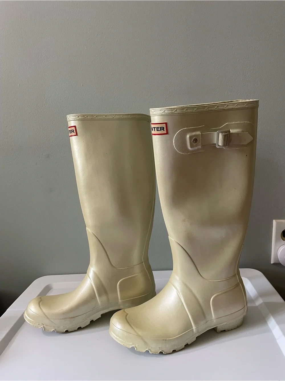 Hunter Orginial Gloss Rainboots - Pearl